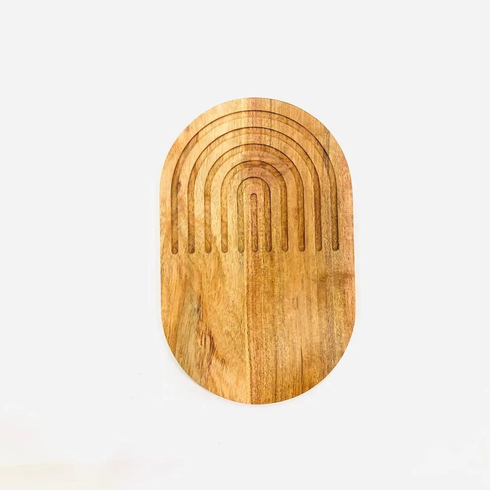 Arc Pattern Wooden Serving Board
