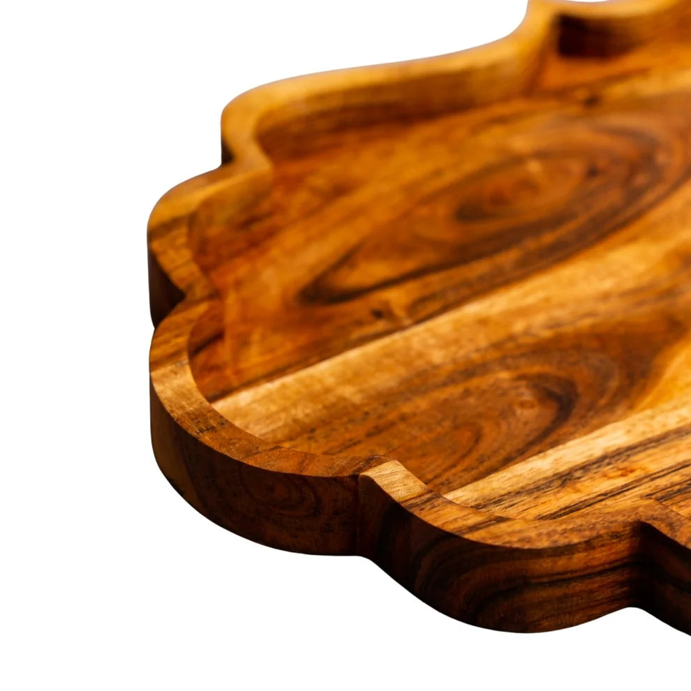 Floral Edge Wooden Serving Tray
