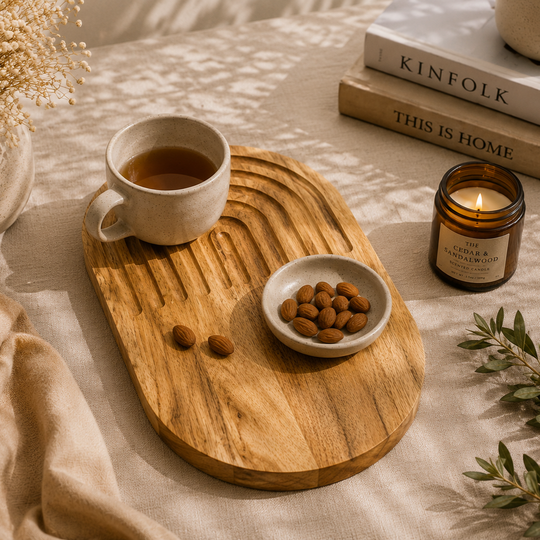 Arc Pattern Wooden Serving Board