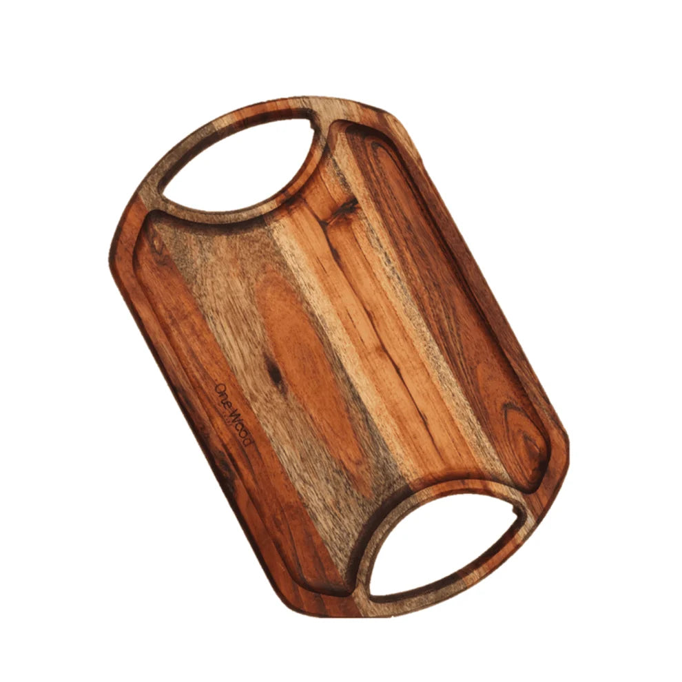 Classic Wooden Serving Tray with Handles